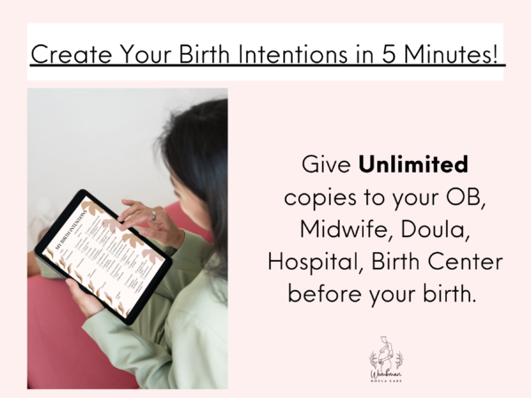 Printable Birth Intention Template * BONUS INCLUDED *(Customize & Print) - Image 3